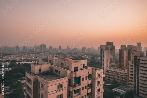 Cityscape of Gurgaon in Haryana. Generative AI