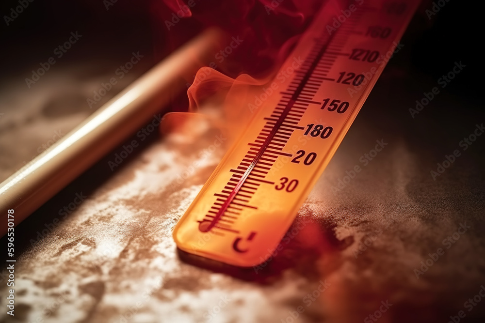 Burning temperature table of black background Stock Illustration