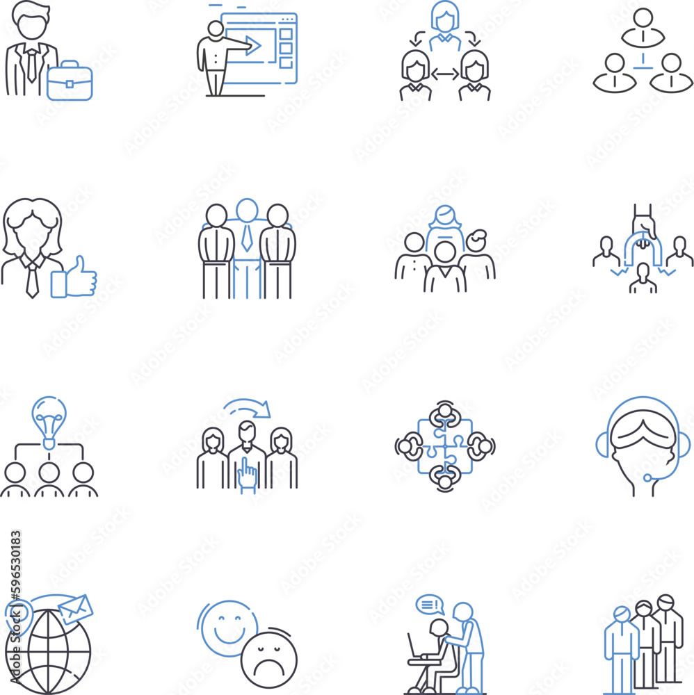 Crisis management line icons collection. Response, Planning, Preparedness, Mitigation, Communication, Recovery, Contingency vector and linear illustration. Emergency,Strategy,Adversity Generative AI