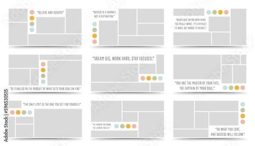Moodboard template. Photo collage layout. Minimalist Moodboard.