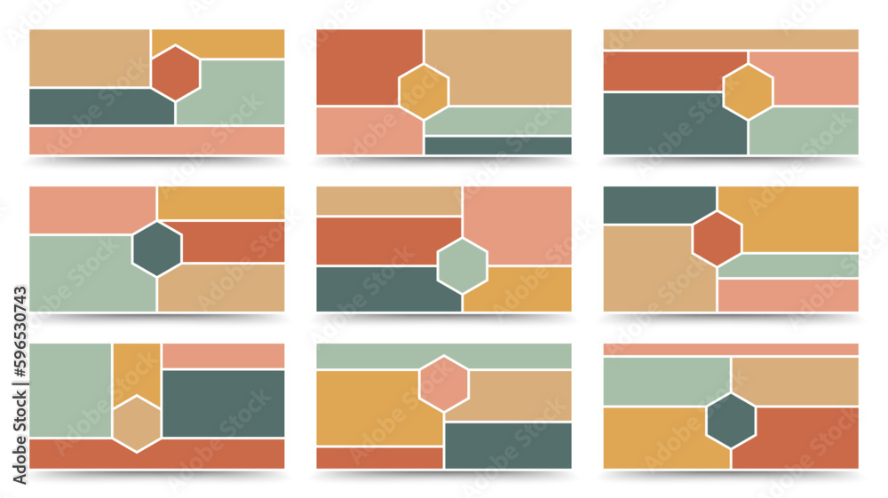 Moodboard template. Photo collage layout. Minimalist Moodboard.