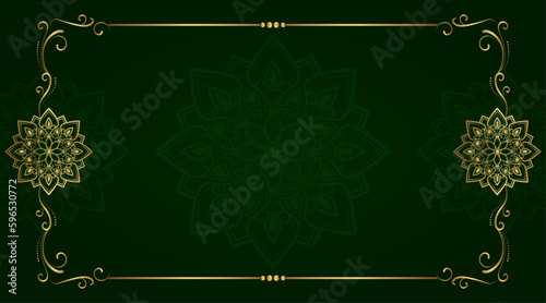 green and gold, luxury mandala background