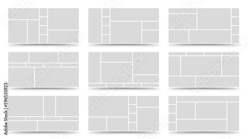 Moodboard template. Photo collage layout. Minimalist Moodboard.