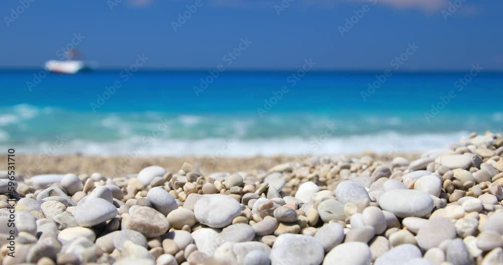 Pebble beach and beautiful sea, Oludeniz, Turkey Pebble beach and beautiful sea, Oludeniz, Turkey