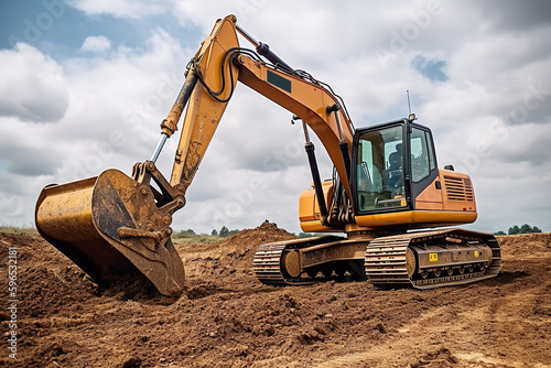 Real estate construction site excavator