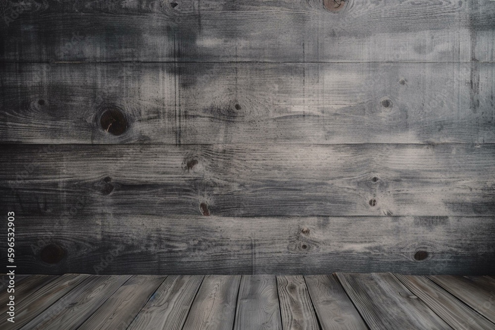 Grey wooden plank wallpaper with blank space for text, highquality and realistic texture
