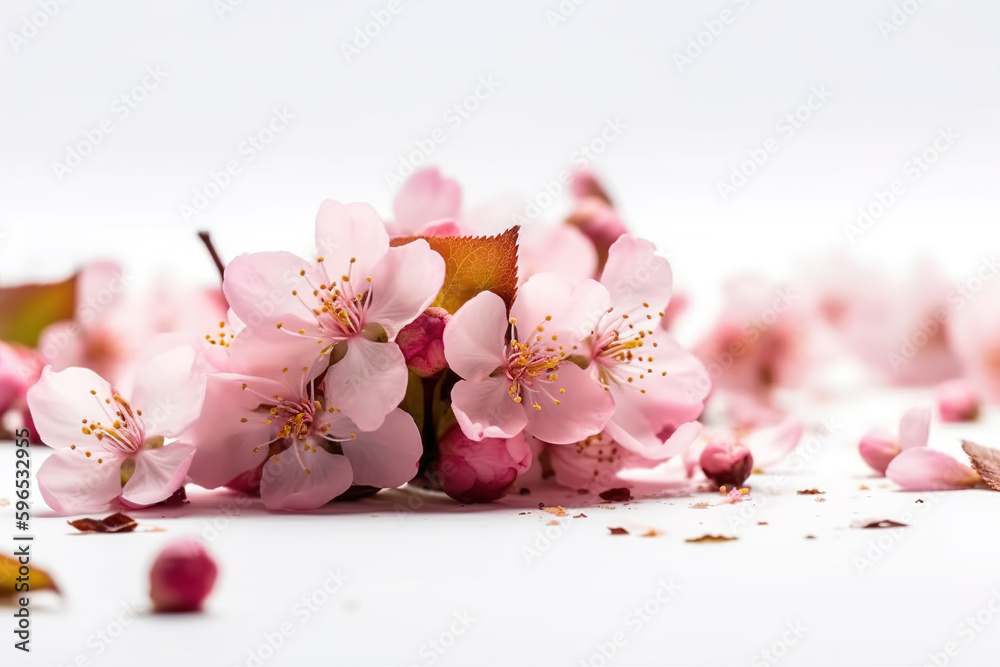 Naklejka premium Pink flower bouquet of white background