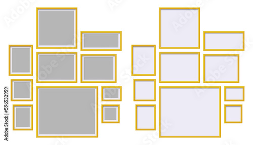 Blank picture frame. Realistic frames for paintings or photographs.