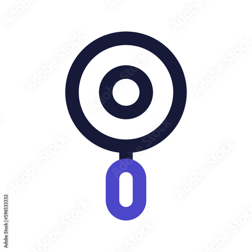 frying pan line color icon