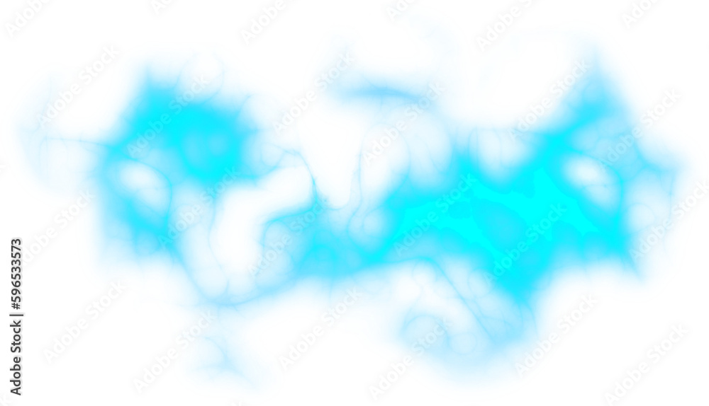 blue dust smoke effect on transparent background