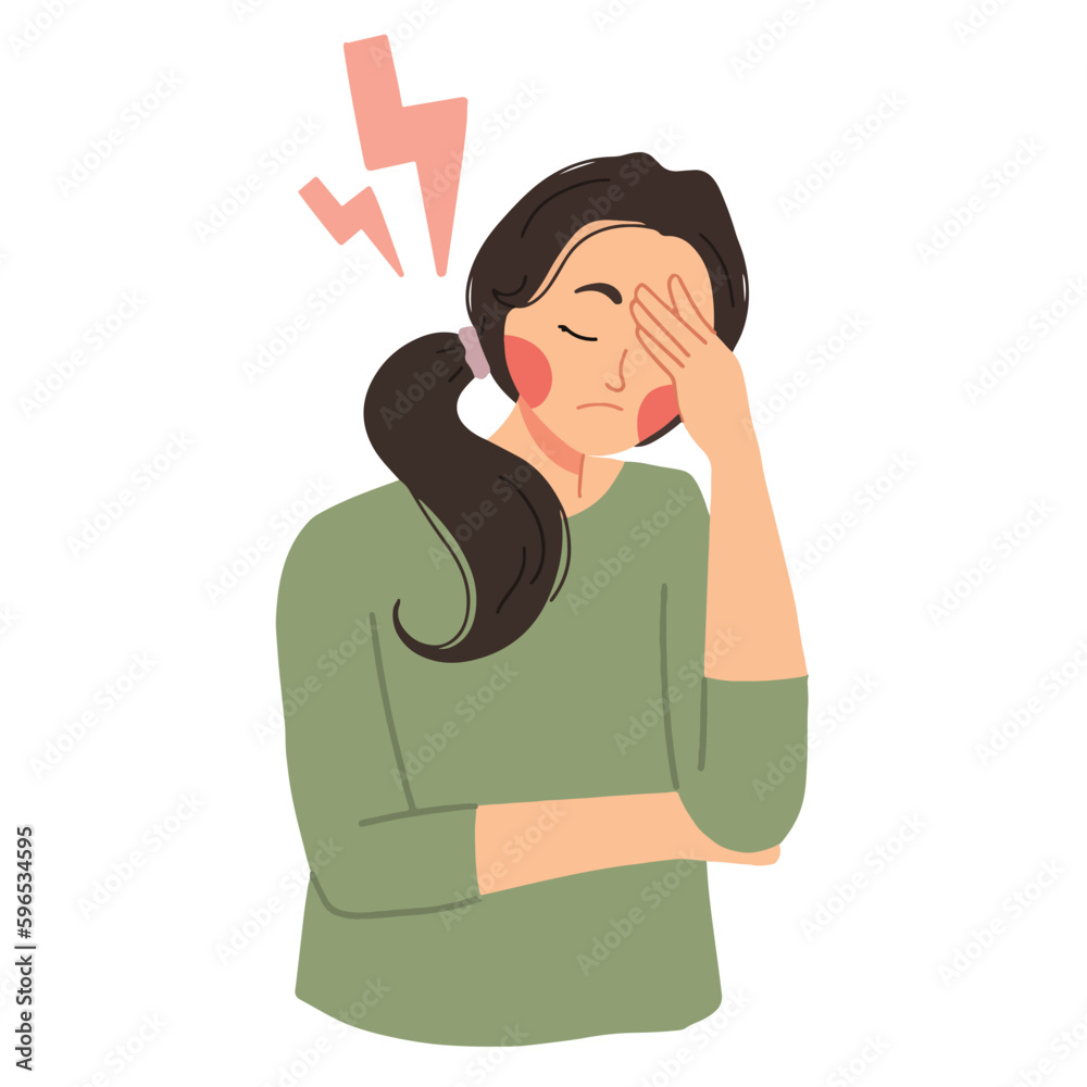 Women with headache facepalm gestures stressed illustrations
Women with headache facepalm gestures stressed illustrations