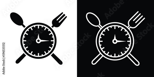 eat time logo design abstract icon vector illustration