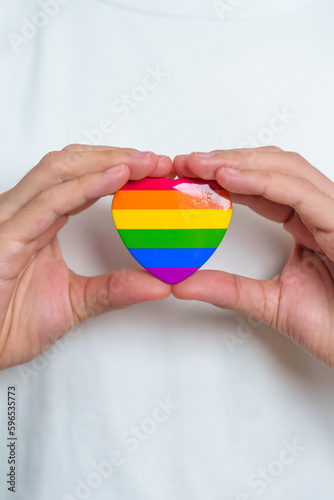LGBT pride month concept or LGBTQ  or LGBTQIA  with rainbow heart shape for Lesbian  Gay  Bisexual  Transgender  Queer  Intersex  Asexual  Agender  Non Binary  Two Spirit  Pansexual and Demisexual