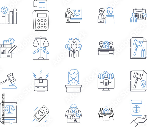 Customer management line icons collection. Satisfaction, Loyalty, Retention, Analytics, Service, Relationship, Interaction vector and linear illustration. Generative AI