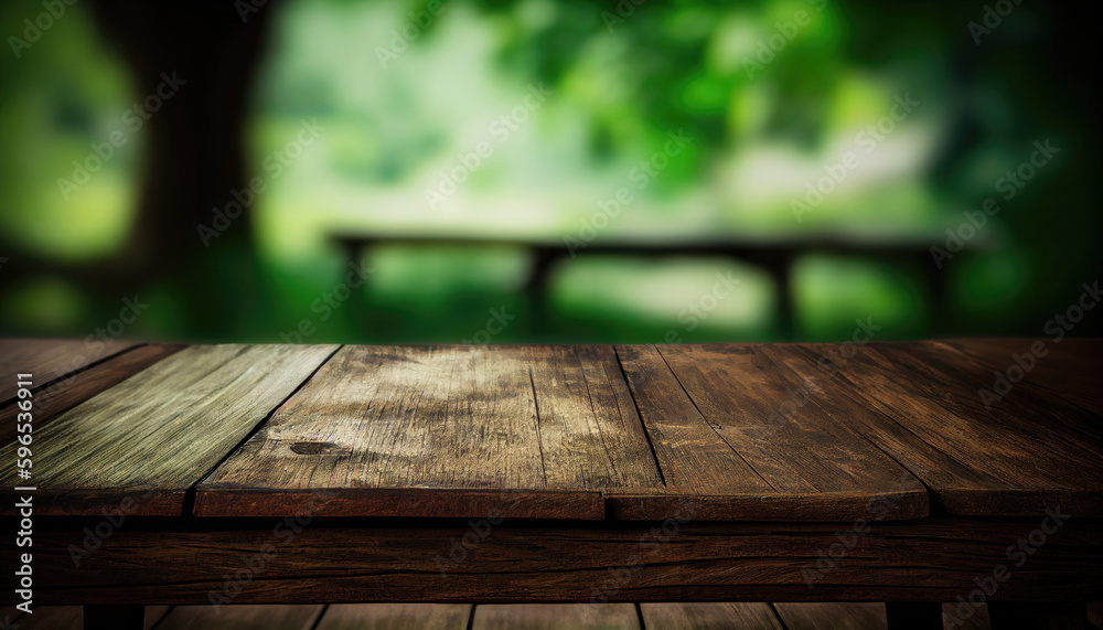 Empty old wooden table background