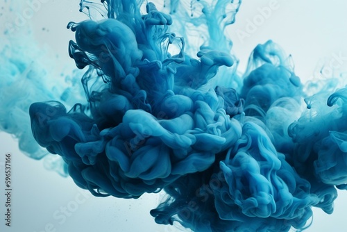 An artistic design featuring flowing blue watercolors. Generative AI