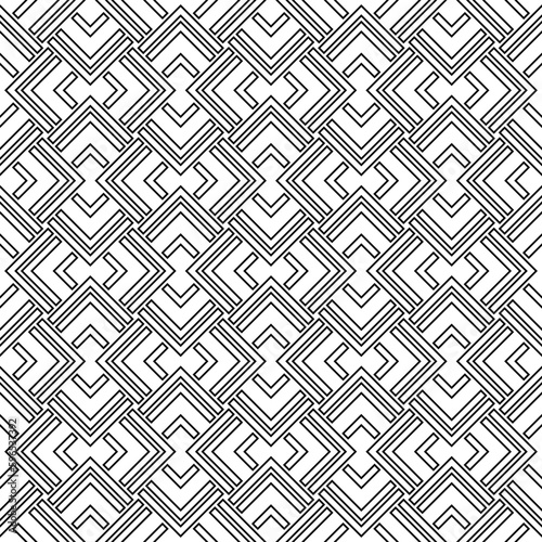 Seamless geometric background for your designs. Modern black and white vector ornament. Geometric abstract pattern