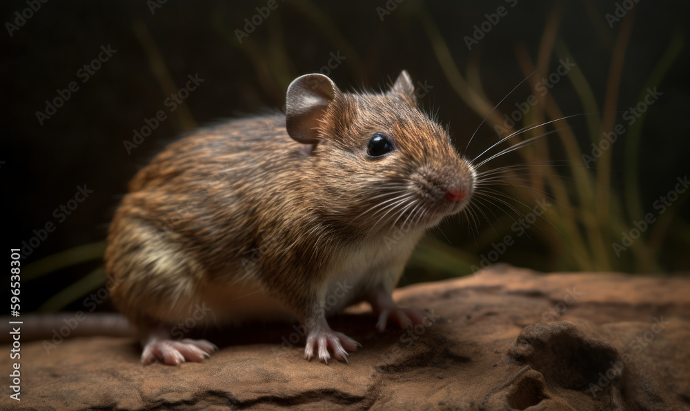 photo of elephant shrew in its natural habitat. Generative AI photo of elephant shrew in its natural habitat. Generative AI