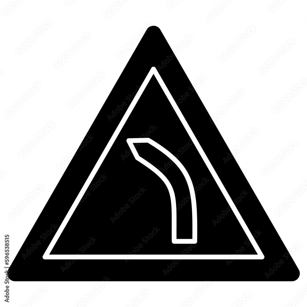 bend to left. traffic sign