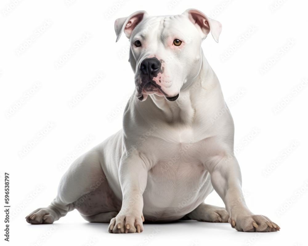 photo of Dogo Argentino isolated on white background. Generative AI