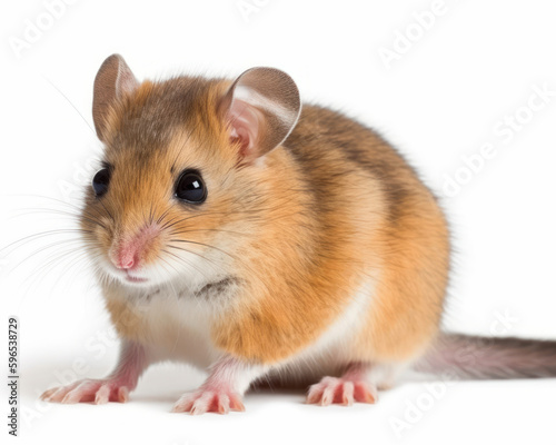 photo of dormouse visible in full figure isolated on white background. Generative AI