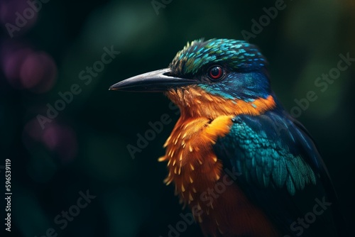 Lovely bird with vibrant hues of color. Generative AI