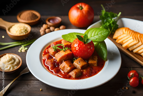 pasta with tomato sauce and basil