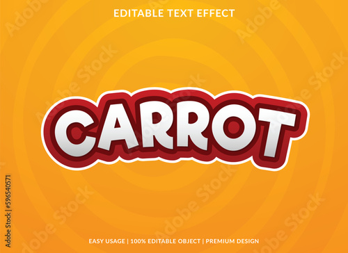 carrot text effect template business logo and brand editable vector