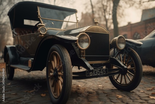 19th century vintage automobiles. Generative AI