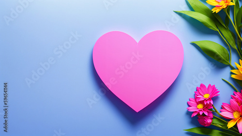 AI generated illustration of an elegant heart frame with copyspace for your text or image