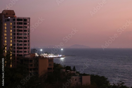 sunset over the city