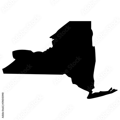 New York State Shape Vector in Black