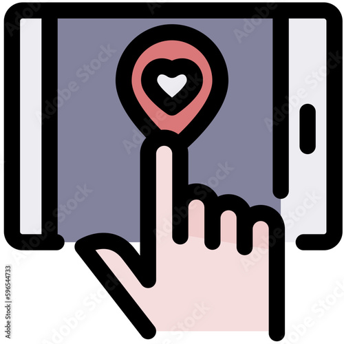 favorite black outline filled color icon