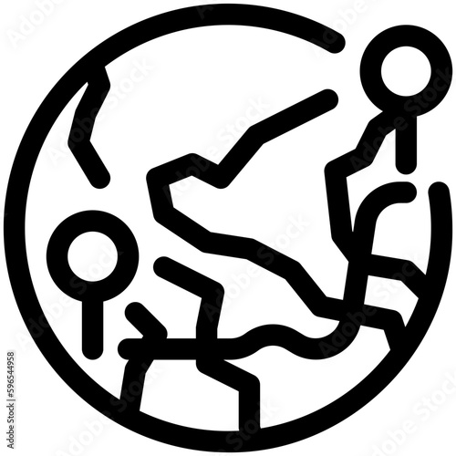 global location black outline icon