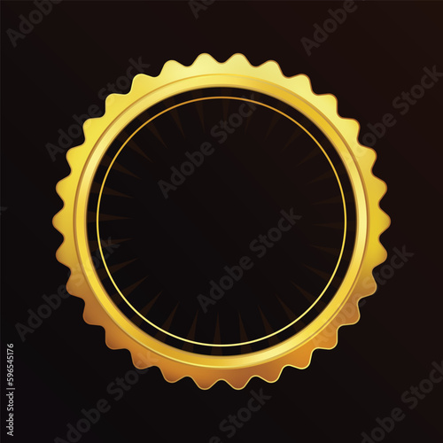 Luxury premium best award, winner, label design. Gold gradient 3d style vector badge frame.