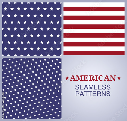 American flag seamless pattern collection