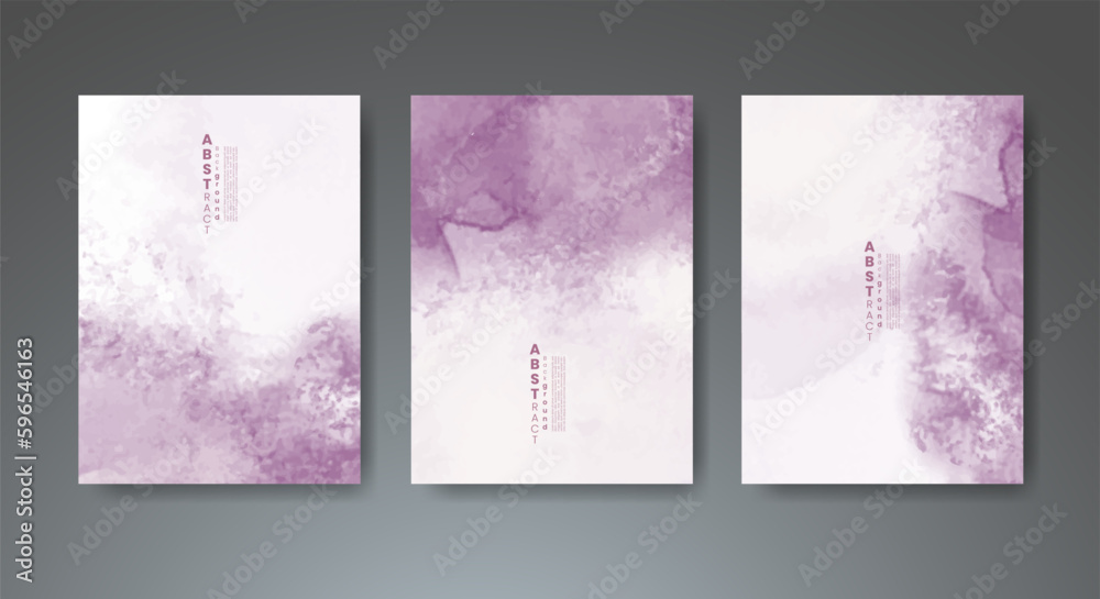 Set of creative hand painted abstract watercolor background. Design for your cover, date, postcard, banner, logo.