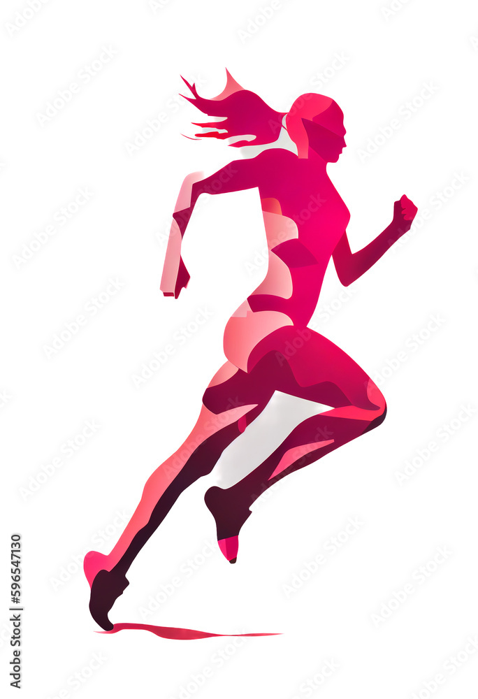 silhouette of a woman running vector illustration, generative ai silhouette of a woman running vector illustration, generative ai