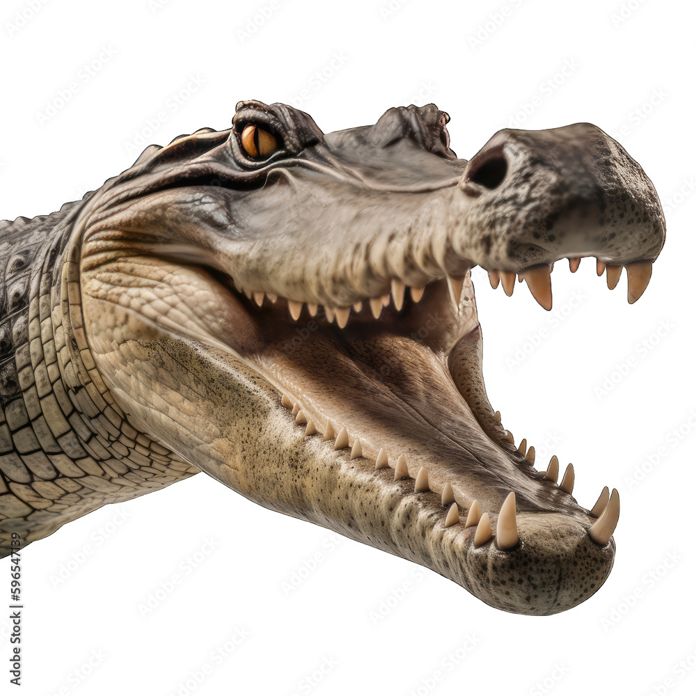 Obraz premium A close up of a crocodile head with its mouth open