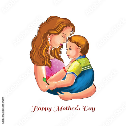 Mothers day for mom and son love card background