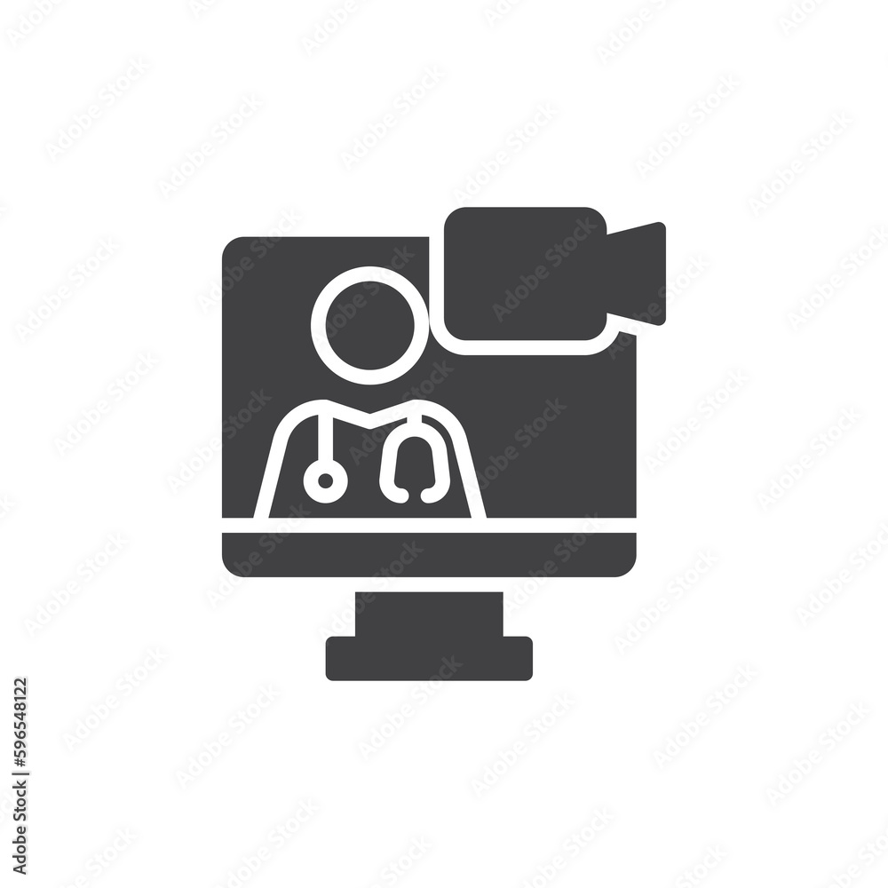 Online doctor chat vector icon Online doctor chat vector icon