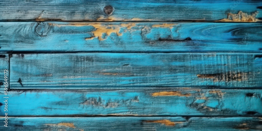 Obraz premium Top view Wooden table, Wooden texture blue background. Generative AI