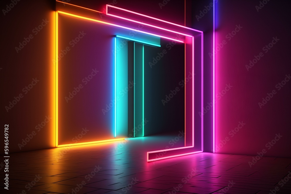 Neon Light Background,Glowing Neon  Background,Neon Abstract,Glow Neonbakgroun by Geneerative AI