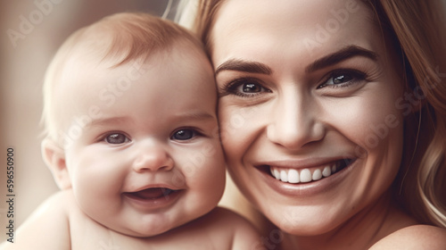 mother and daughter. Happy Mothers Day. Generative AI