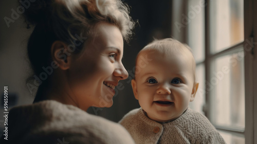 parent and child. Happy Mothers Day. Generative AI