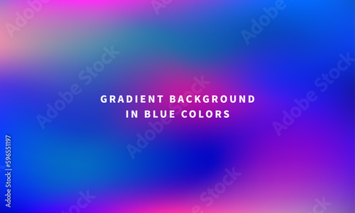 Blur Blue gradient background. Blurry abstract fantasy background color combination vector art cover with subtle and colorful magic lights.