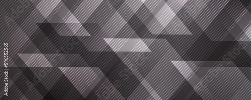 3D black geometric abstract background overlap layer on dark space with diagonal lines decoration. Modern graphic design element striped style for banner, flyer, card, brochure cover, or landing page