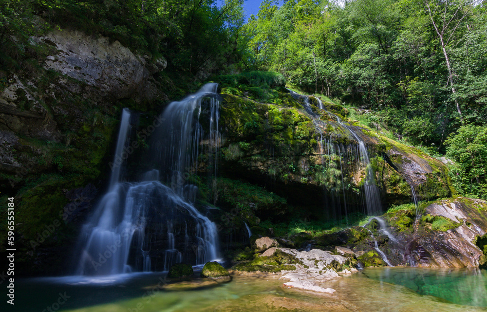 Virje waterfall near Bovec in Slovenia
