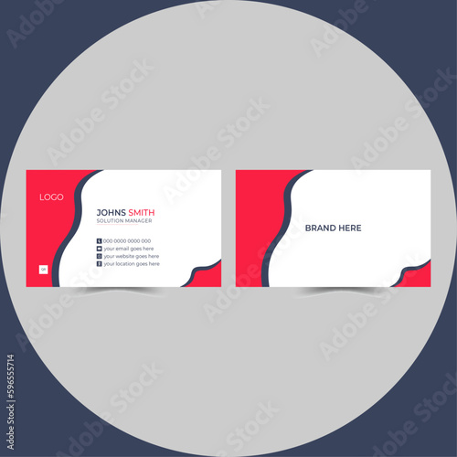 Double side business card design template. Business card design without company logo. modern shapes with luxury color design template.