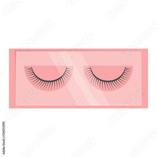 Vector image of false eyelashes. The concept of makeup and self-care. A bright element of cosmetics for design.